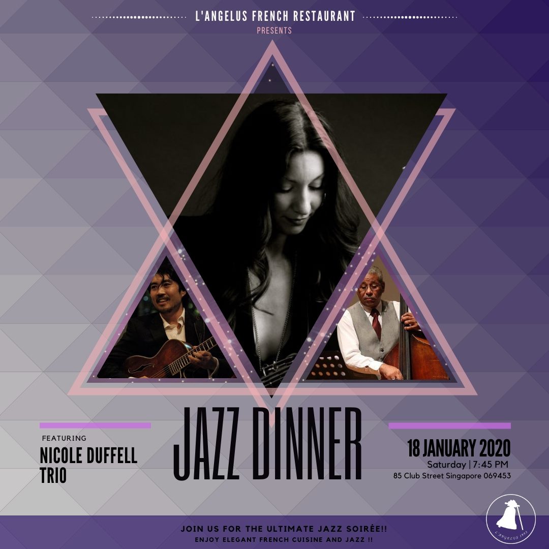 January 18th, 2019  The Nicole Duffell Trio, Jazz Dinner at L
