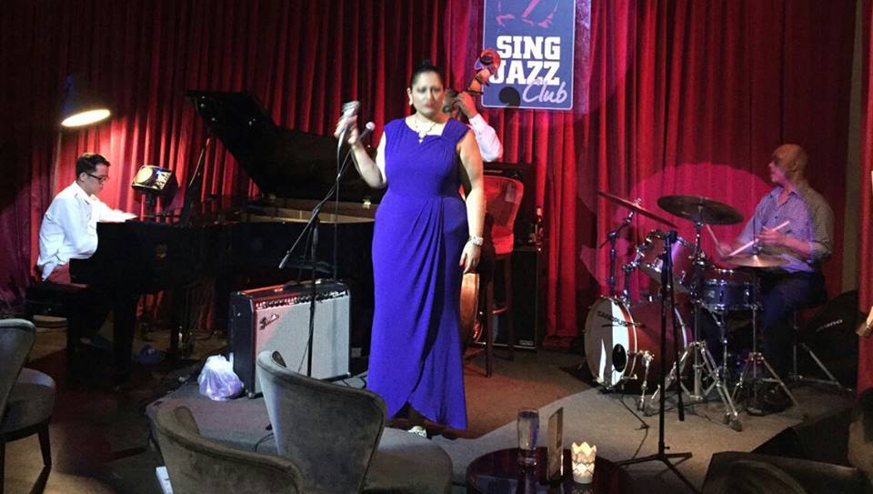 Saturday, April 23rd, 2016, SingJazz Club, Singapore, The Christy Smith Trio feat. Alemay Fernandez on Vocals with Tan Wei Xiang on Piano, Darryl Ervin on Drums and Christy Smith on Basses